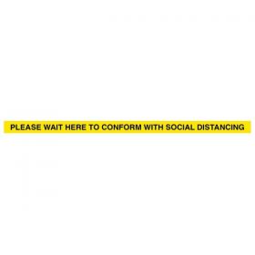 Coronavirus Please Wait Here To Conform With Social Distancing Floor Marking Strip - 58563