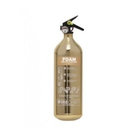 Firechief 1818 Polished Gold 2 Litre Foam Fire Extinguisher - FPF2/GO