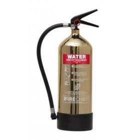 Firechief 1818 Polished Gold 6 Litre Water Fire Extinguisher - FPW6/GO
