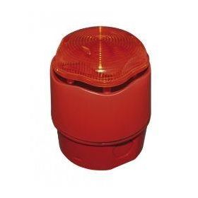 Hosiden Besson Banshee Excel Lite CHL IP66 Sounder Beacon - Red Body Amber Lens - 958CHL1201