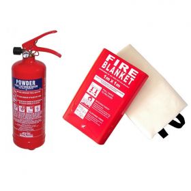 Home Fire Safety Pack - Includes Fire Extinguisher & Fire Blanket - HFSP