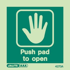 Jalite 4273A Push Pad To Open Sign - Photoluminescent