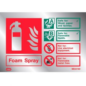 Jalite ME6373ID Metal Effect Foam Extinguisher ID Sign