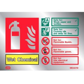 Jalite ME6407ID Metal Effect Wet Chemical Extinguisher ID Sign