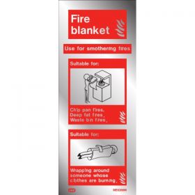  Jalite ME6366MR Aluminium Metal Effect Fire Blanket ID Sign