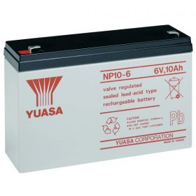 Yuasa NP10-6 10Ah 6V Battery - Sealed Lead Acid