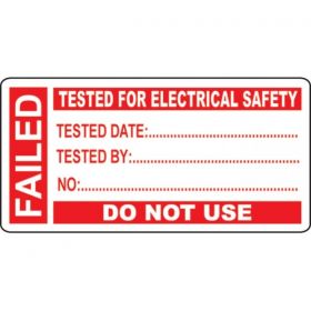 PAT Testing Label - Failed - Roll of 250 - 54028