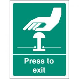Press To Exit Sign - 2607