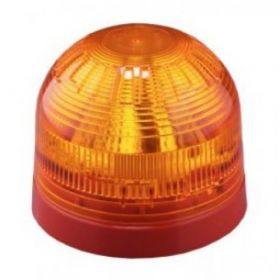 Klaxon PSB-0026 LED Beacon With Shallow Base - Amber Lens With Red Body