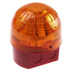Klaxon PSB-0031 LED Beacon With Deep Base - Amber Lens With Red Body