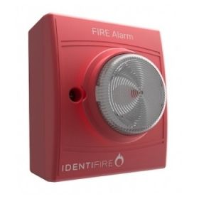Vimpex 10-1110RSW-S Identifire Sounder VID Beacon - Red Body Clear Lens - Surface Mounted Version