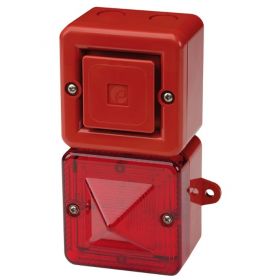 E2S SONFL1HDC024R/R Alarm Sounder & LED Beacon - 10 - 30V DC - Red Body Red Lens