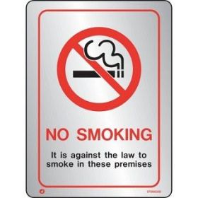 Jalite Brushed Stainless Steel No Smoking Sign - STB9030D