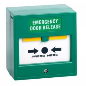 Double Pole Resettable Emergency Door Release Break Glass - Green - STP-CP22