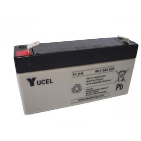 Yuasa Yucel Y1.2-6 Sealed Lead Acid Battery - 1.2Ah 6V