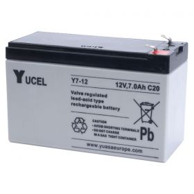 Yuasa Yucel Y7-12 Battery - 7Ah 12V Sealed Lead Acid Battery