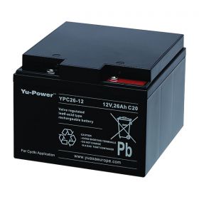 Yuasa YPC26-12 Battery - 26Ah 12V Cyclic Sealed Lead Acid Battery