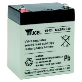 Yuasa Yucel Y5-12L Battery - 5Ah 12V Sealed Lead Acid Battery