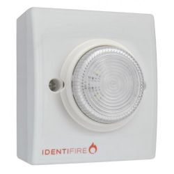 Vimpex 10-1110WSW-S Identifire Sounder VID Beacon - White Body Clear Lens - Surface Mounted Version