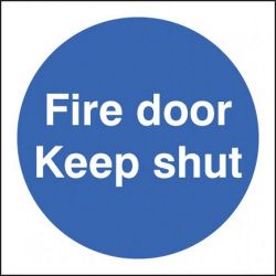 Fire Door Keep Shut Sign - Self-Adhesive Vinyl - 80 x 80mm - 21610B