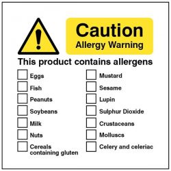 Caution Allergy Warning Sign - 25631B