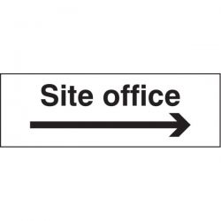 Site Office Sign With Right Arrow - 300 x 100mm - Self-Adhesive Vinyl - 26410G