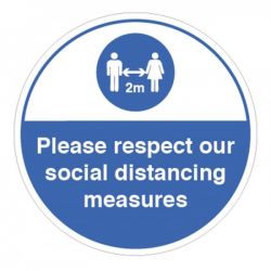 Coronavirus Please Respect Our Social Distancing Measures Sticker - 28433F
