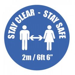Coronavirus Stay Clear Stay Safe Social Distancing Sticker - 28434F