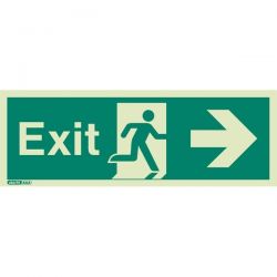 Jalite 405T Right Hand Exit Sign - Photoluminescent - 120 x 340mm