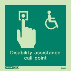 Jalite 4054C Disability Assistance Call Point Sign - Photoluminescent - 150 x 150mm