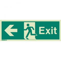 Jalite 409T Left Hand Exit Sign - Photoluminescent - 120 x 340mm