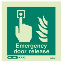 Jalite 4126A Emergency Door Release Sign - Photoluminescent