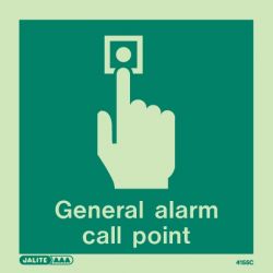 Jalite 4155C General Alarm Call Point Sign - Photoluminescent - 150 x 150mm