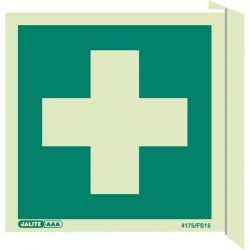 Jalite 4175/FS15 Wall Mounted Double Sided First Aid Sign - Photoluminescent