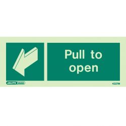 Jalite 4227M Photoluminescent Pull To Open Sign - 80 x 200mm