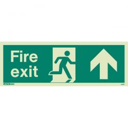 Jalite 436T Up Arrow Fire Exit Sign - Photoluminescent - 120 x 340mm