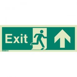 Jalite 446T Up Arrow Exit Sign - Photoluminescent - 120 x 340mm