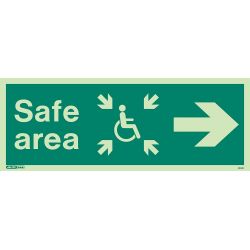 Jalite 4652K Photoluminescent Safe Area Sign For The Mobility Impaired - Right Arrow