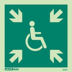 Jalite 4654C Photoluminescent Safe Area Sign For The Mobility Impaired