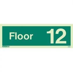 Jalite 4739PT Photoluminescent Twelfth Floor Identification Sign