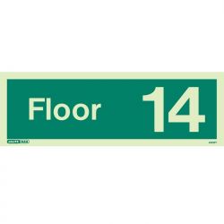 Jalite 4741PT Photoluminescent Fourteenth Floor Identification Sign