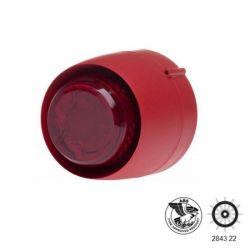 Cranford Controls Marine Wall Sounder & Flashing LED Beacon - Shallow Base - Red Body Red Lens - 511-144