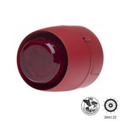 Cranford Controls Marine Wall Sounder & Flashing LED Beacon - Deep Base - Red Body Red Lens - 511-145