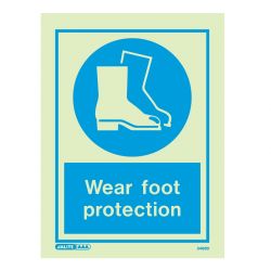Jalite 5498D Photoluminescent Wear Foot Protection PPE Safety Sign