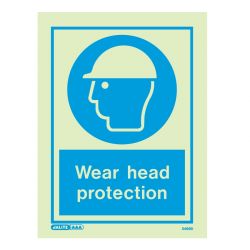 Jalite 5499D Photoluminescent Wear Head Protection PPE Safety Sign