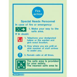 Jalite 5540D Fire Action Sign For Special Needs Personnel