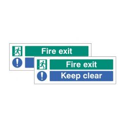 Fire Exit - Keep Clear - Double Sided Window Sticker Safety Sign