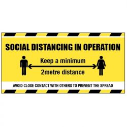Social Distancing In Operation Banner - PVC With Mounting Eyelets - 58429