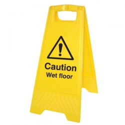 Caution Wet Floor Standing Warning Sign - Yellow - 58515