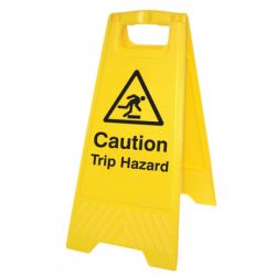 Caution Trip Hazard Standing Warning Sign - Yellow - 58521